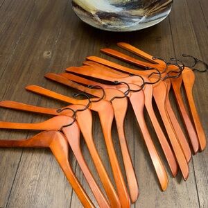 Premium Wooden Hangers in Rich Brown Finish lot of 12 display plus 1